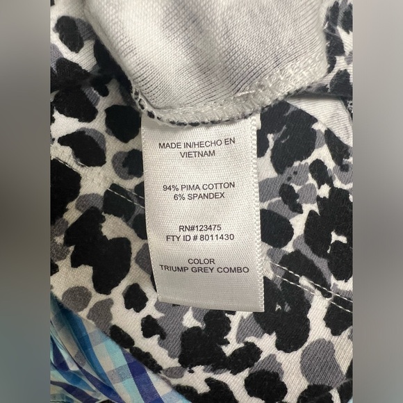 ELLEN TRACY WOMAN BLACK, WHITE & GRAY COTTON ROUND NECK SIZE XL DRESS - Picture 5 of 5